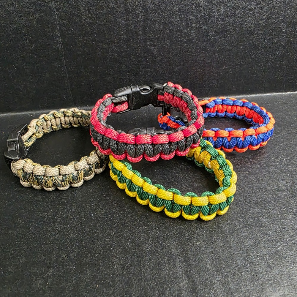 Handmade Paracord Survival Bracelet Lot Multi-Color Outdoor Gear 4pc